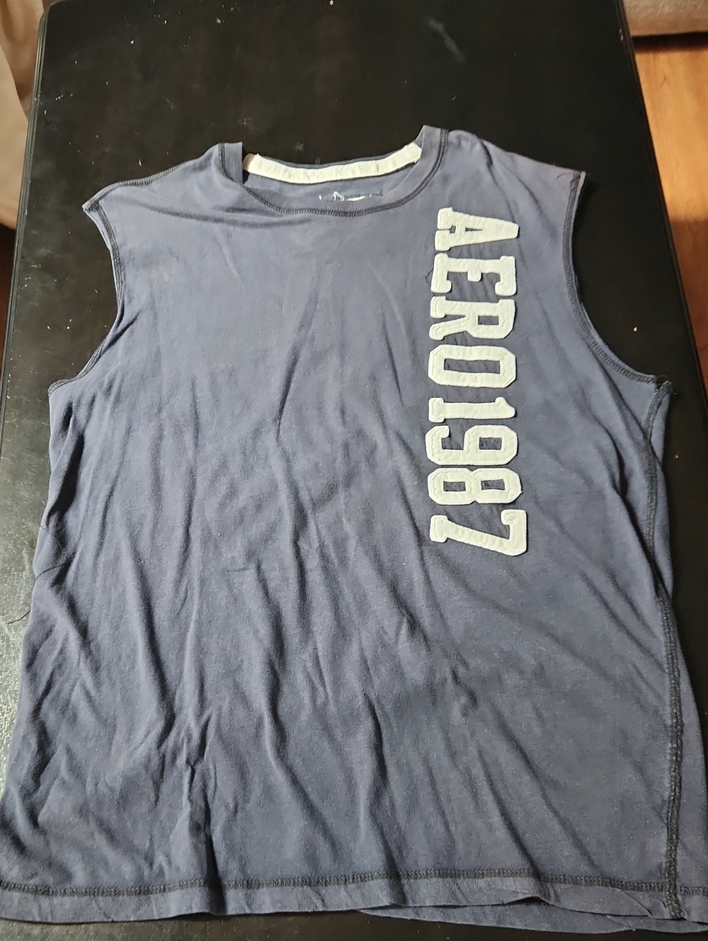 AERO Men's Navy Sleeveless Shirt
